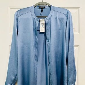 Eileen Fisher Haze Blue Silk Blouse